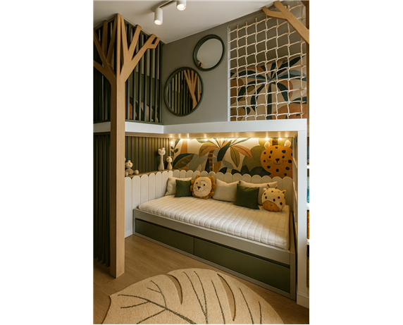 Двухъярусная кровать со спортивно игровой зоной Торонто Fmebel