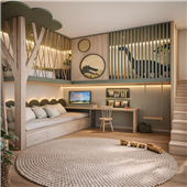 Двухъярусная кровать со спортивно игровой зоной Гавана Fmebel