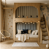Двухъярусная кровать со спортивно игровой зоной Мельбурн Fmebel
