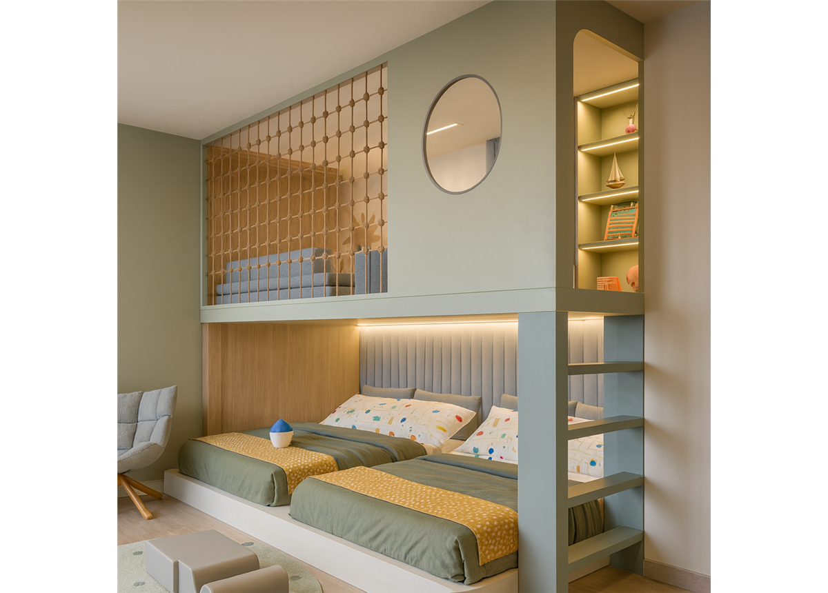 Двухъярусная кровать со спортивно игровой зоной Кембридж Fmebel