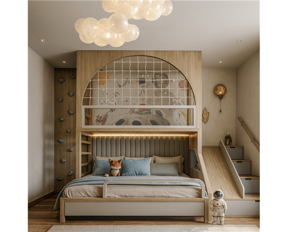 Двухъярусная кровать со спортивно игровой зоной Шеффилд Fmebel