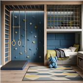 Двухъярусная кровать со спортивно игровой зоной Лион Fmebel