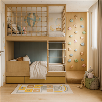 Двухъярусная кровать со спортивно игровой зоной Лондон Fmebel