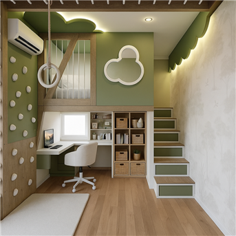 Кровать-чердак со спортивно игровой зоной Мюнхен Fmebel