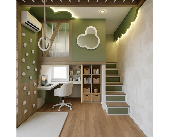 Кровать-чердак со спортивно игровой зоной Мюнхен Fmebel