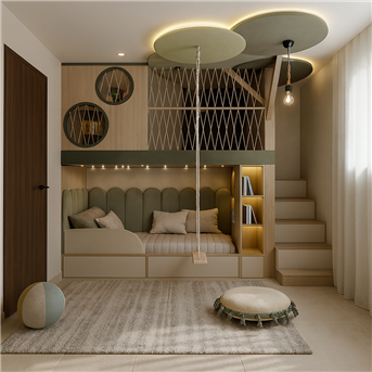 Двухъярусная кровать со спортивно игровой зоной Ланкастер Fmebel