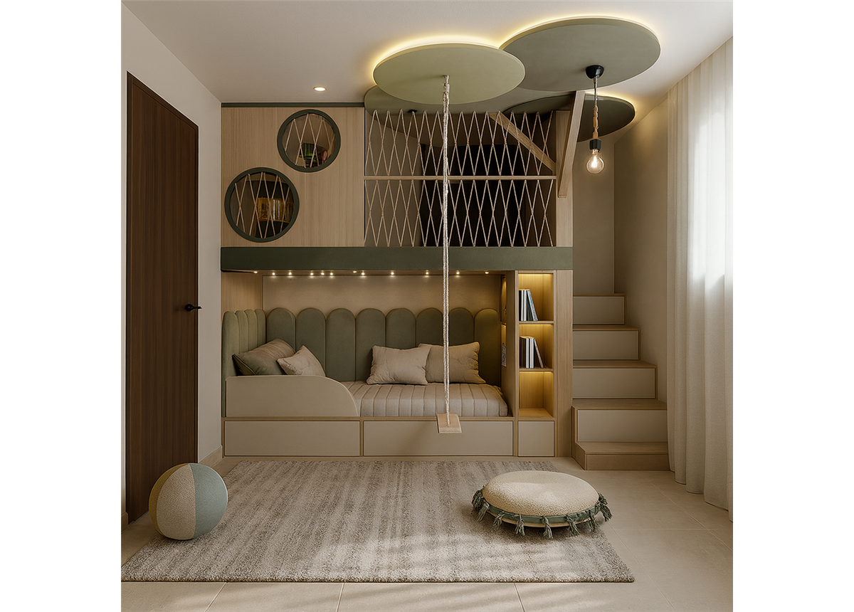 Двухъярусная кровать со спортивно игровой зоной Ланкастер Fmebel