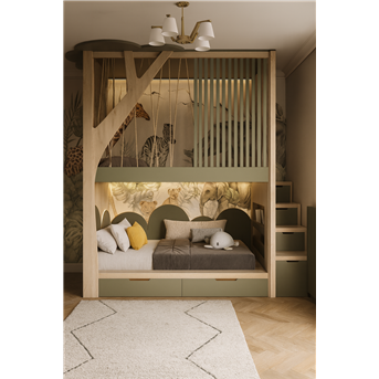 Двухъярусная кровать со спортивно игровой зоной Веракрус Fmebel