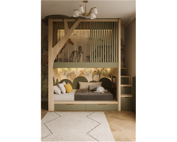 Двухъярусная кровать со спортивно игровой зоной Веракрус Fmebel