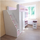 Кровать-чердак для взрослых двуспальная с гардеробом Тулон 140, 160 Fmebel