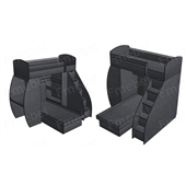 Кровать-чердак со столом двухместная Оксфорд-2 Fmebel