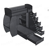 Кровать-чердак со столом двухместная Оксфорд-2 Fmebel
