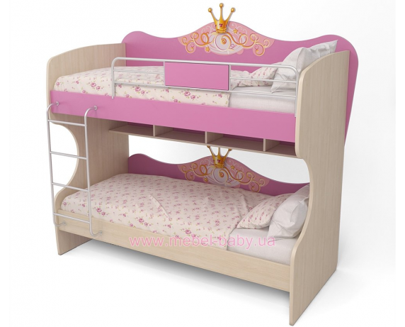 Двухъярусная кровать Cn-12 Бриз Briz 90х200 Розовый ЛДСП