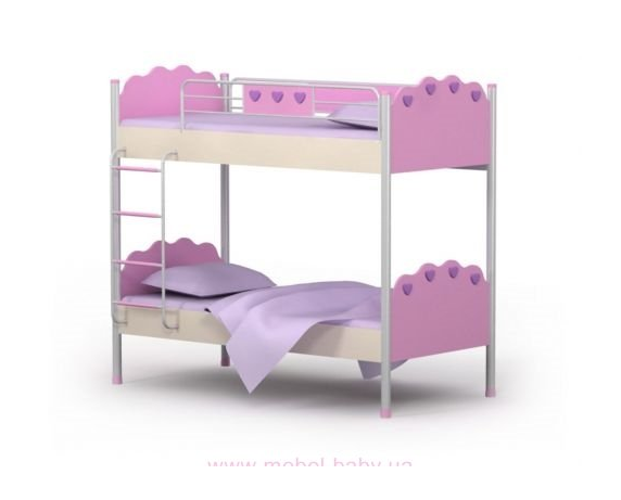 Двухъярусная кровать Pn-12 Briz 90х200 Розовый ЛДСП