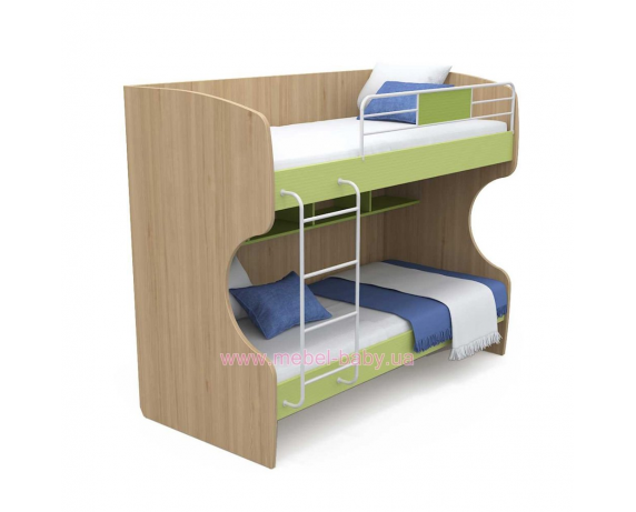 Выдвижной ящик для двухъярусной кровати большой кв-13-12 Акварели Зеленые
