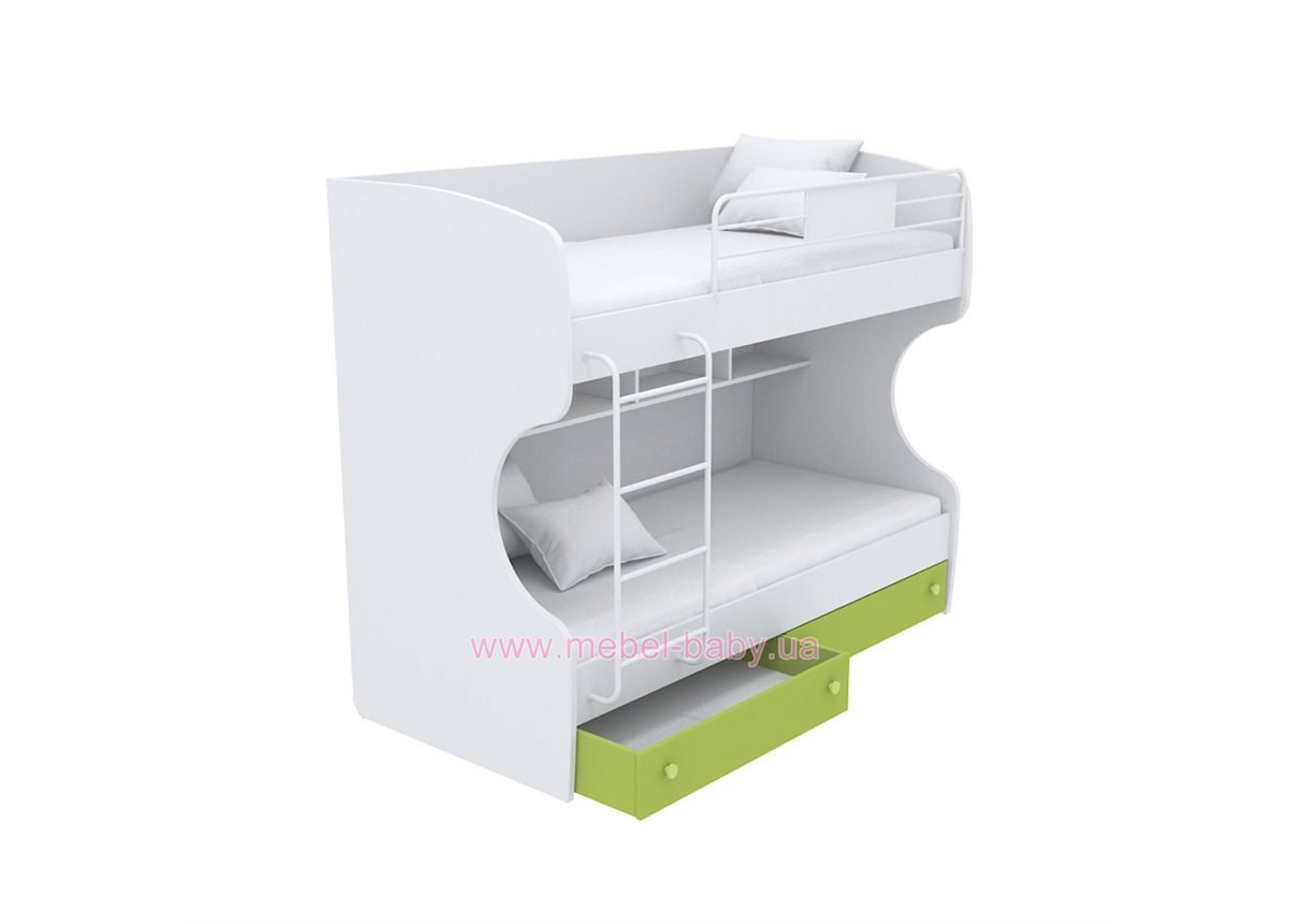 Выдвижной ящик для двухъярусной кровати маленький кв-15-12 Акварели Зеленые