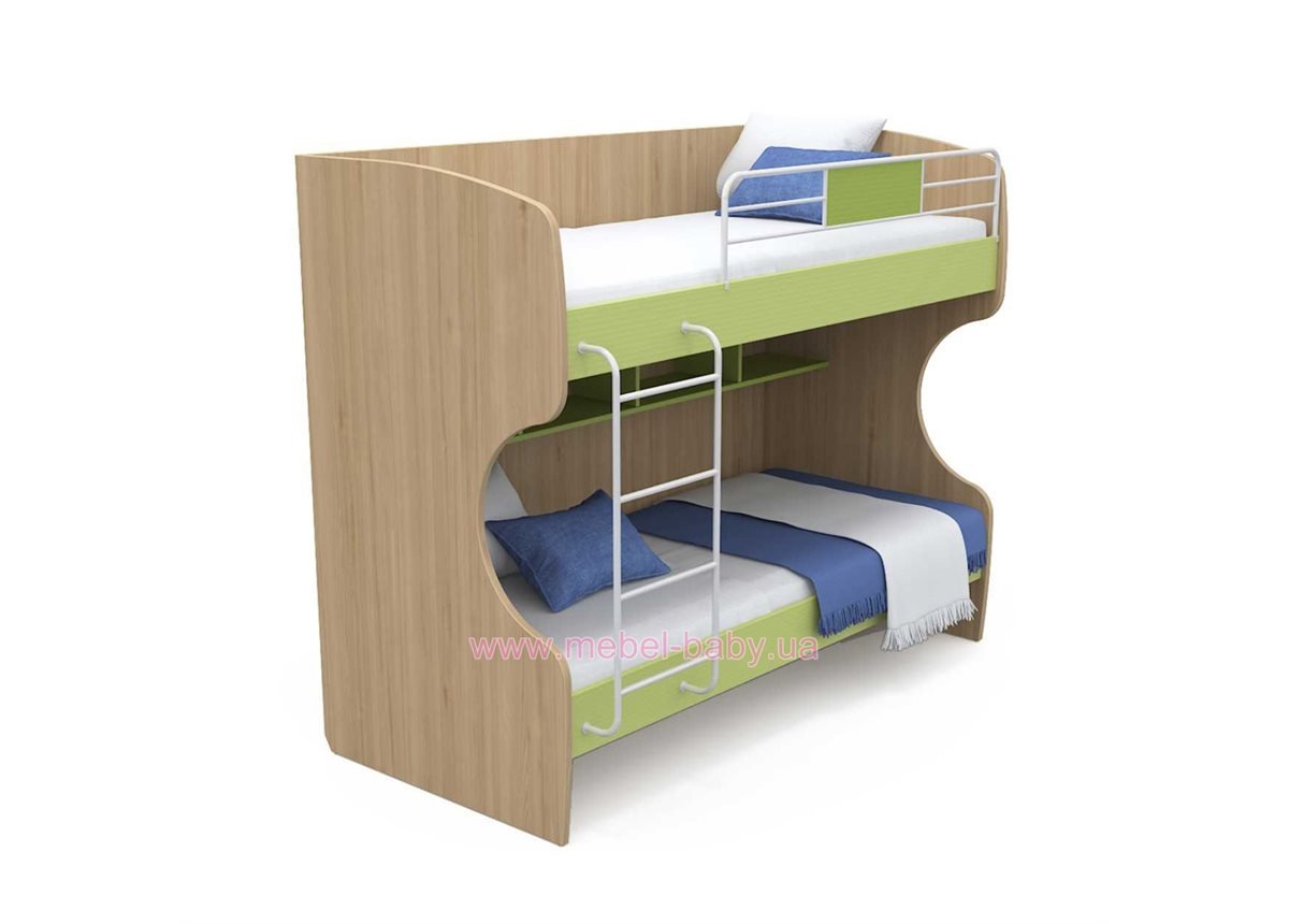Двухъярусная кровать кв-12 Акварели Зеленые