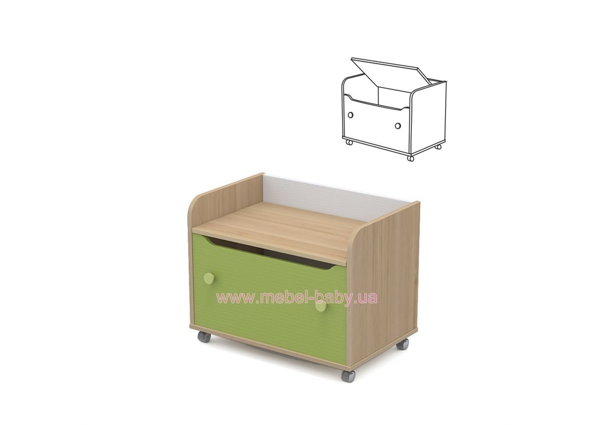 Комод для игрушек кв-22 Акварели Зеленые