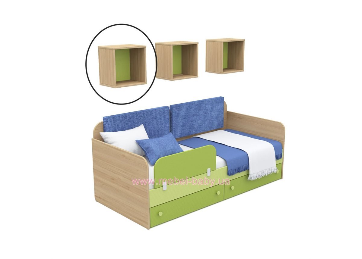 Навесная полка (маленькая) кв-19-1 Акварели Зеленые