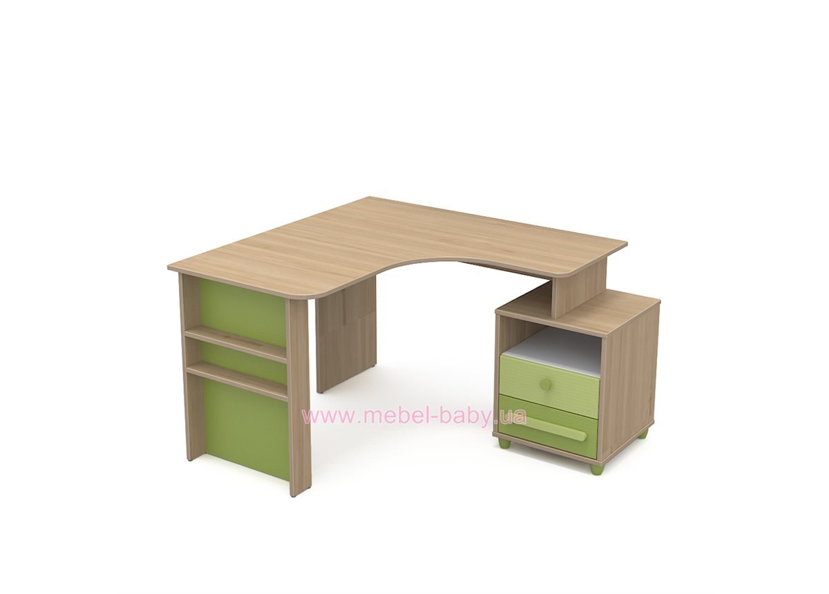 Письменный стол угловой кв-08-2 Акварели Зеленые