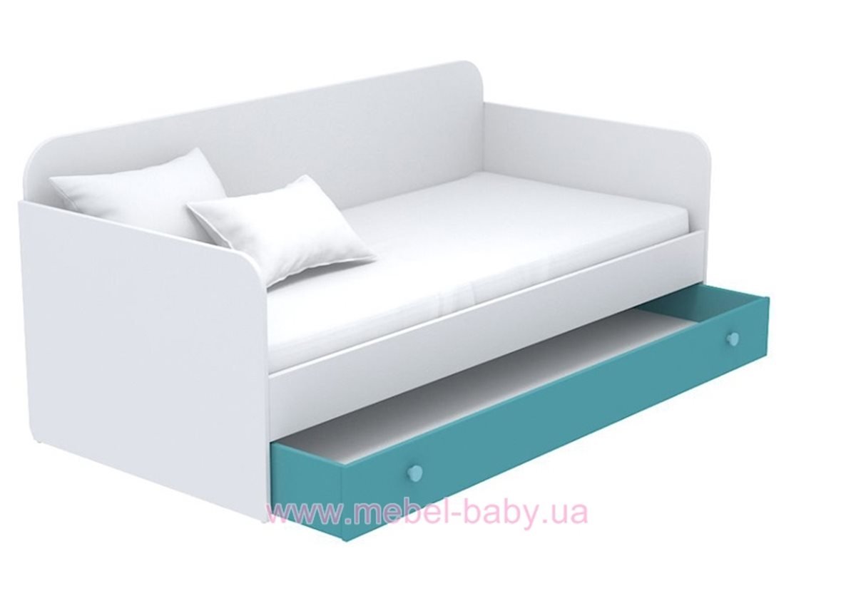 Выдвижной ящик для кровати-дивана большой кв-13-5 Акварели Бирюзовые