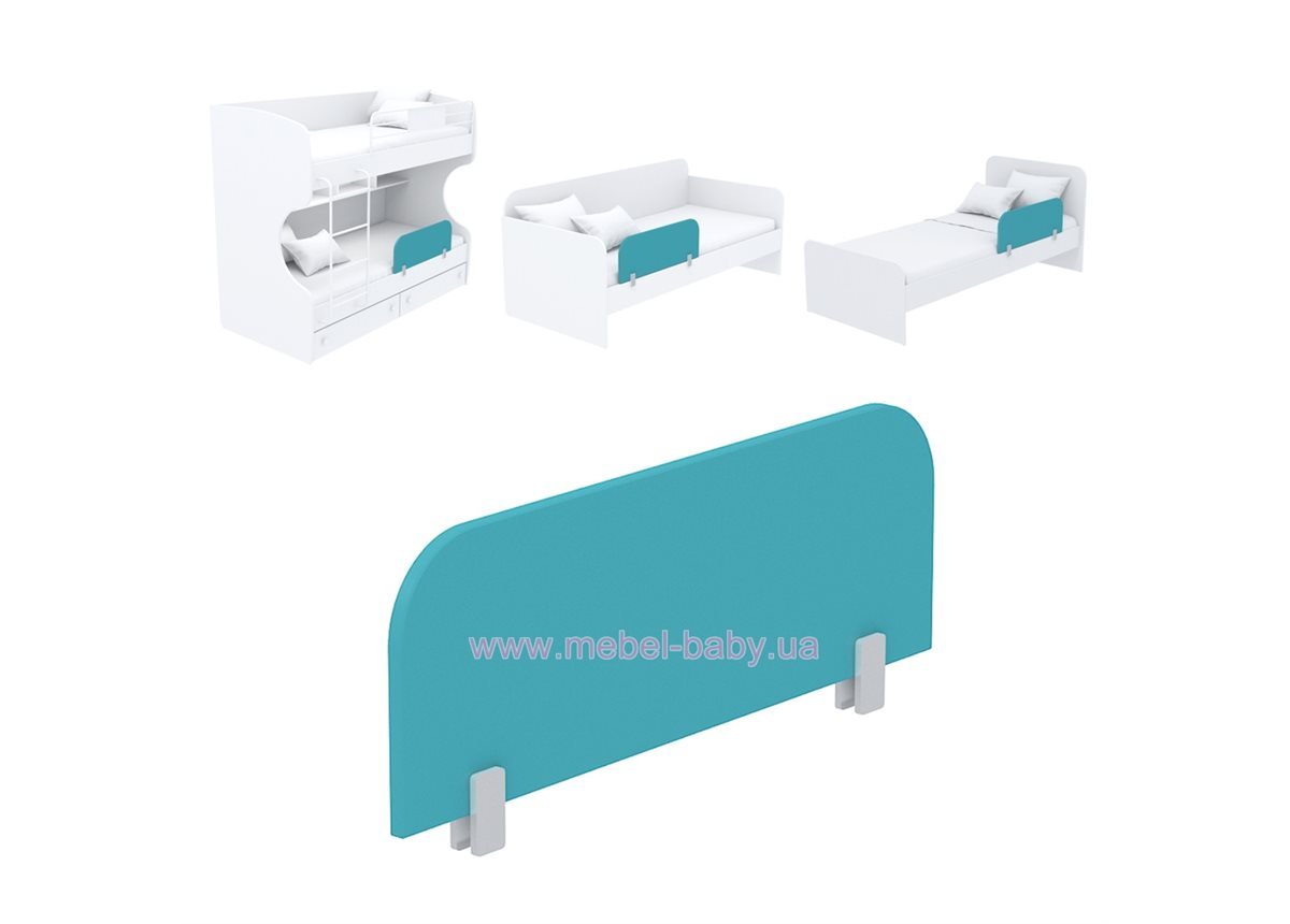 Защитная боковина к кровати кв-20 Акварели Бирюзовые