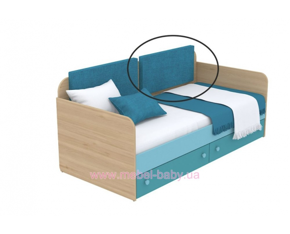 Мягкая накладка для кровати-дивана кв-11-3n Акварели Бирюзовые