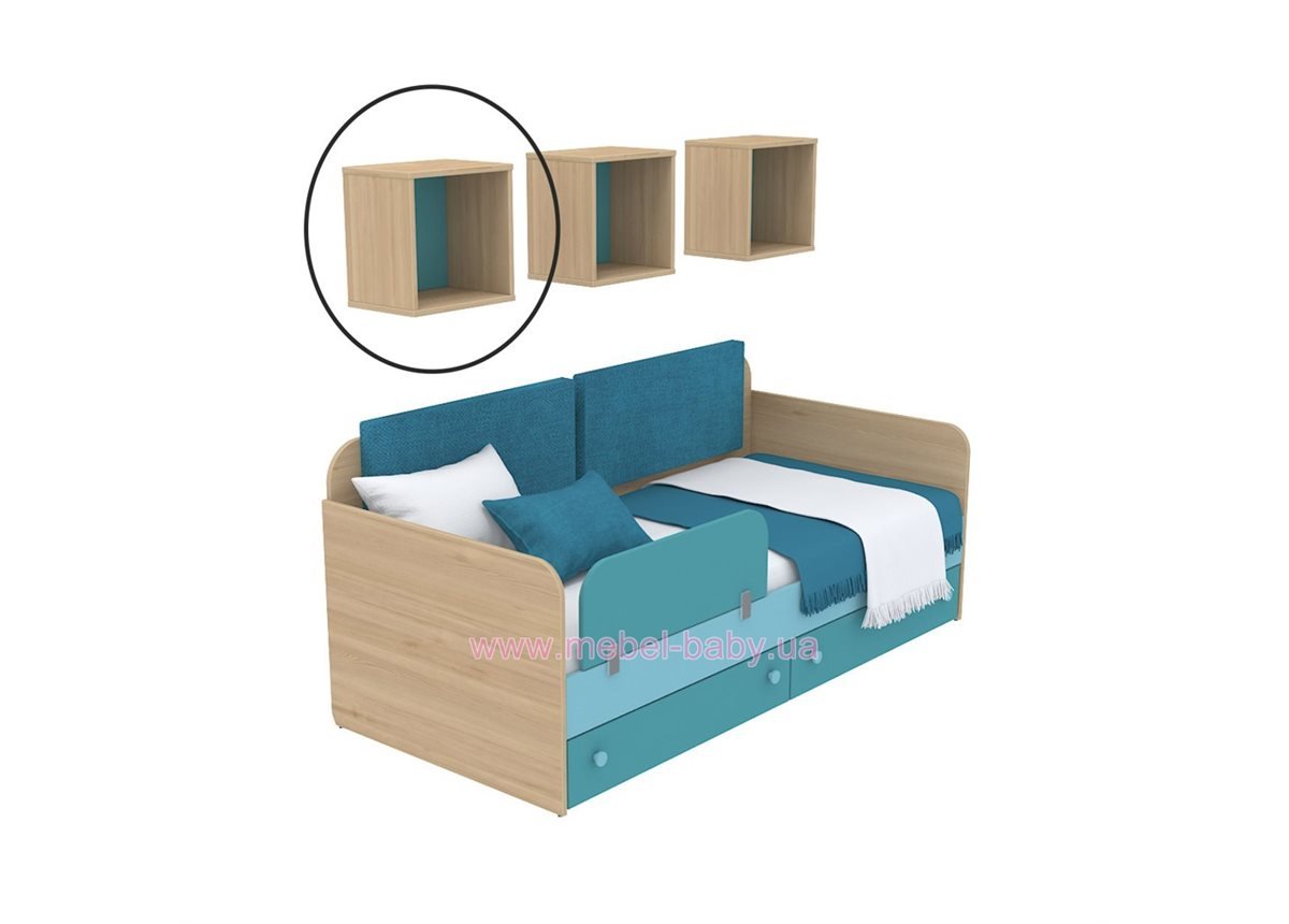 Навесная полка (маленькая) кв-19-1 Акварели Бирюзовые