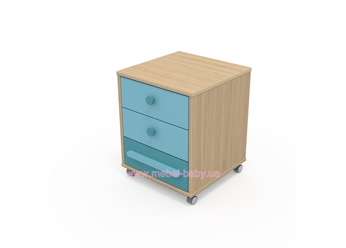 Тумба мобильная кв-17 Акварели Бирюзовые