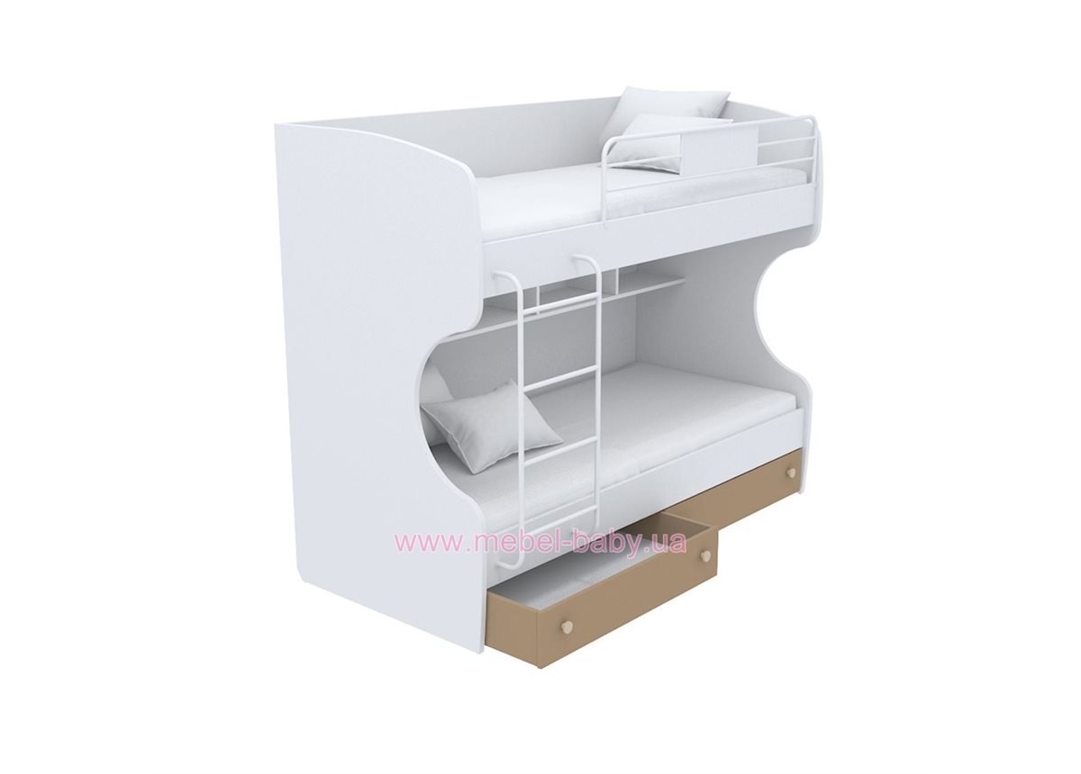 Выдвижной ящик для двухъярусной кровати маленький кв-15-12 Акварели Коричневые