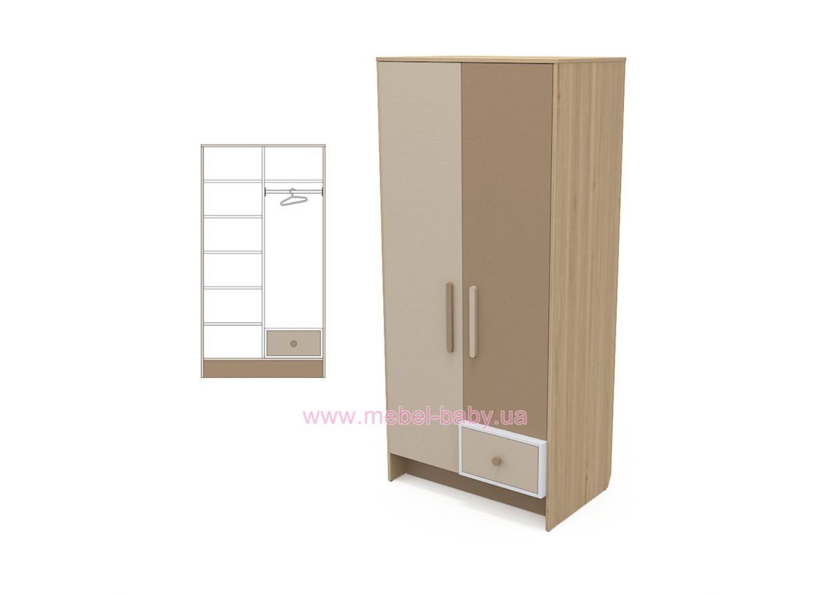 Двухдверный шкаф кв-02 Акварели Коричневые Двухдверный шкаф кв-02 Акварели Коричневые