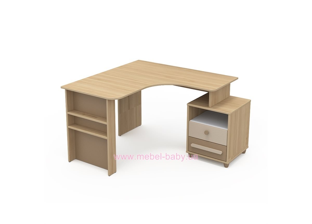 Письменный стол угловой кв-08-2 Акварели Коричневые