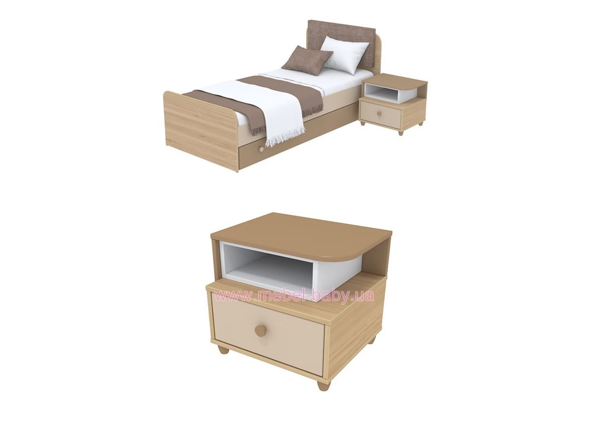 Прикроватная тумба кв-14 Акварели Коричневые