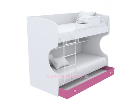 Выдвижной ящик для двухъярусной кровати большой кв-13-12 Акварели Розовые