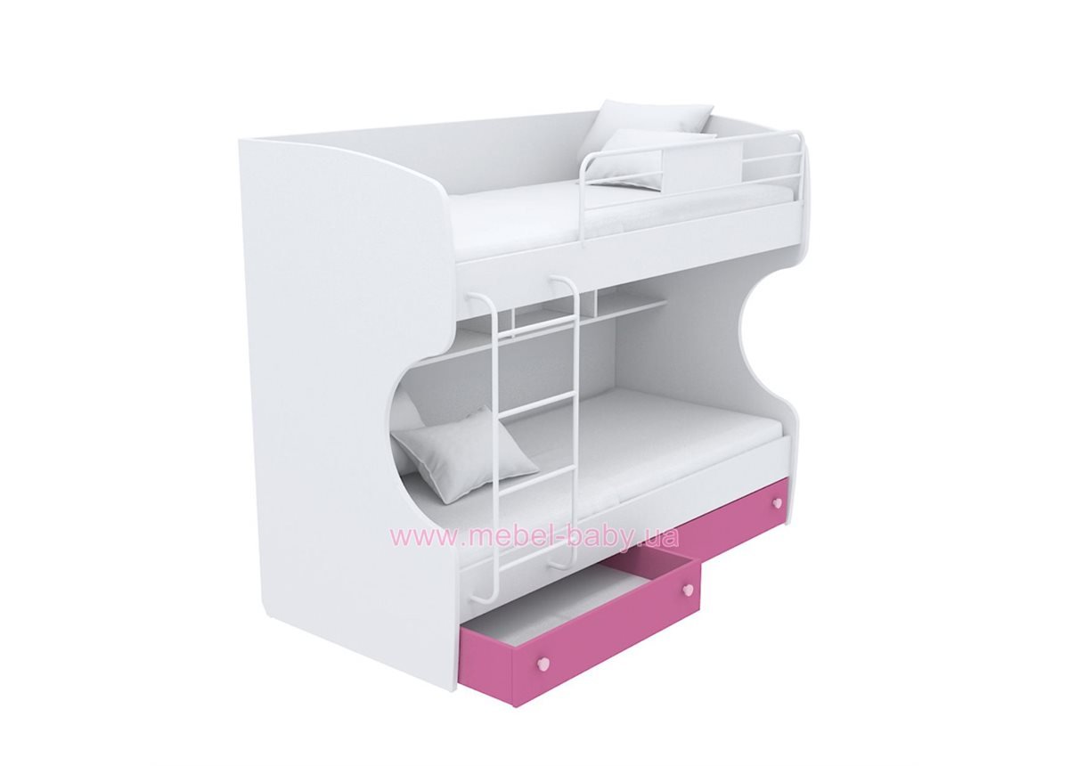 Выдвижной ящик для двухъярусной кровати маленький кв-15-12 Акварели Розовые