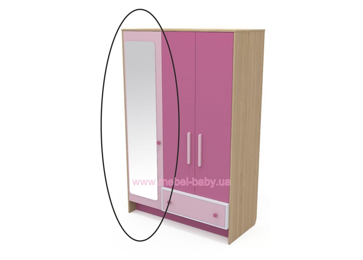 Зеркало к шкафу кв-07-3 Акварели Розовые