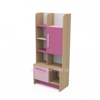 Книжный шкаф кв-04-1 Акварели Розовые