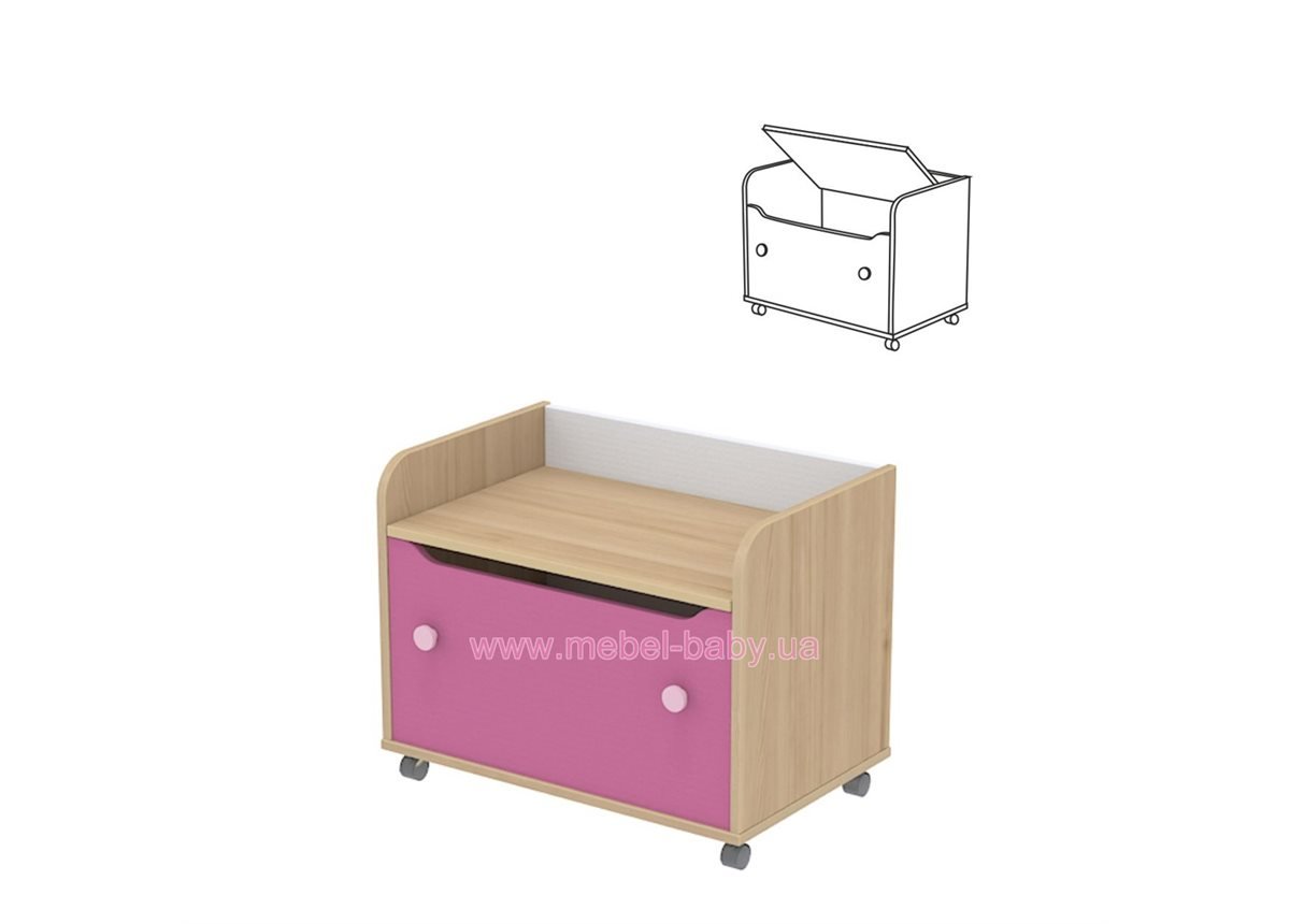 Комод для игрушек кв-22 Акварели Розовые