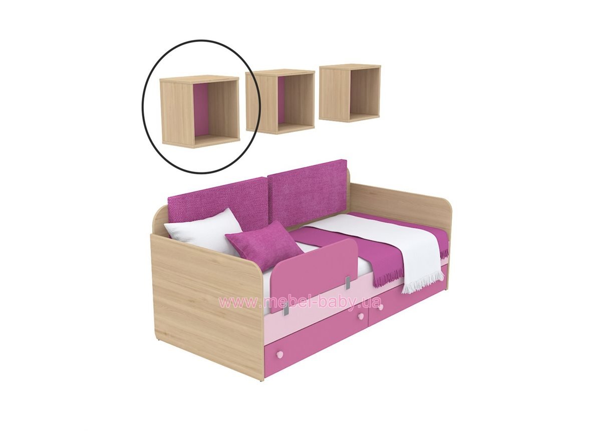 Навесная полка (маленькая) кв-19-1 Акварели Розовые