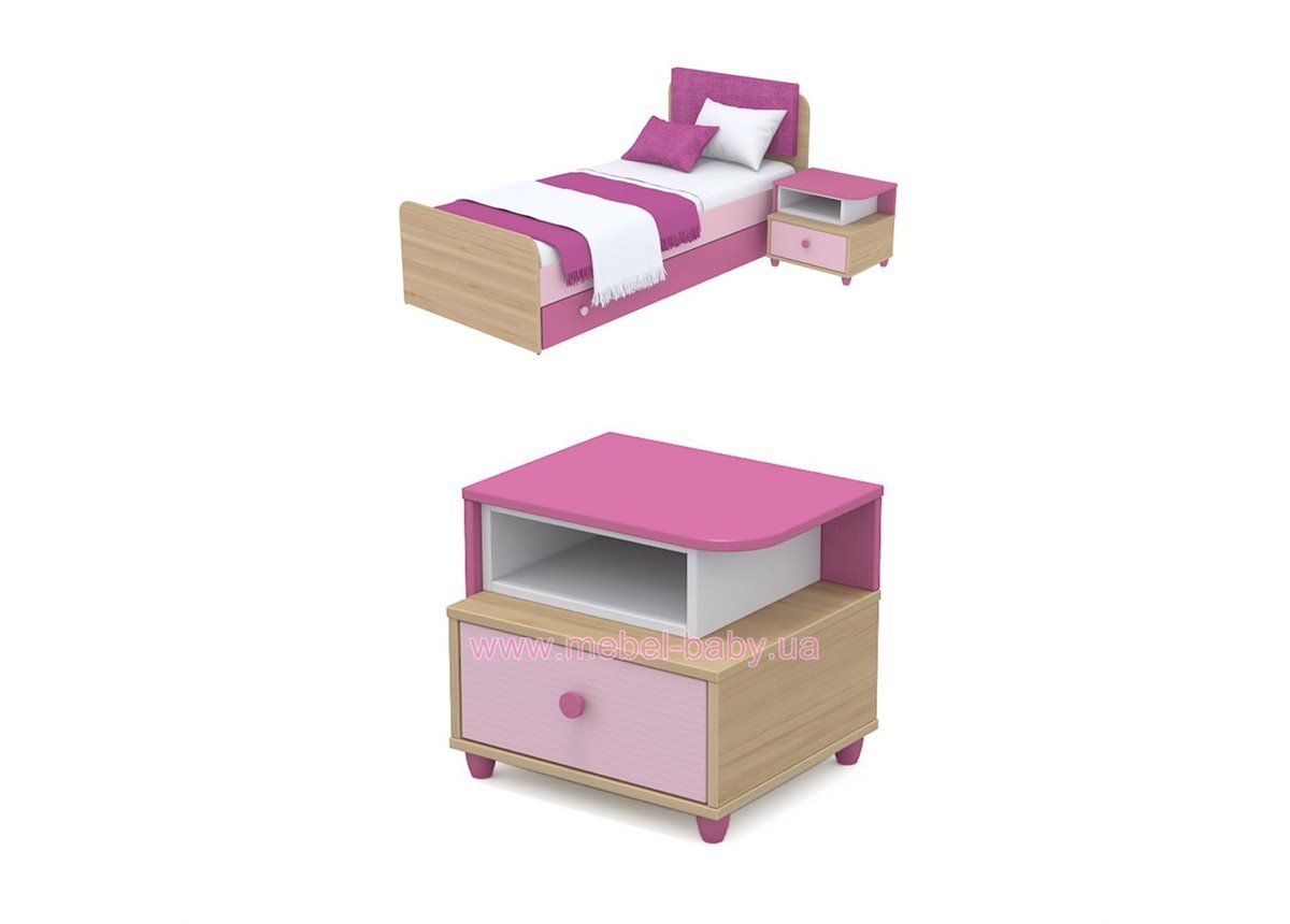 Прикроватная тумба кв-14 Акварели Розовые