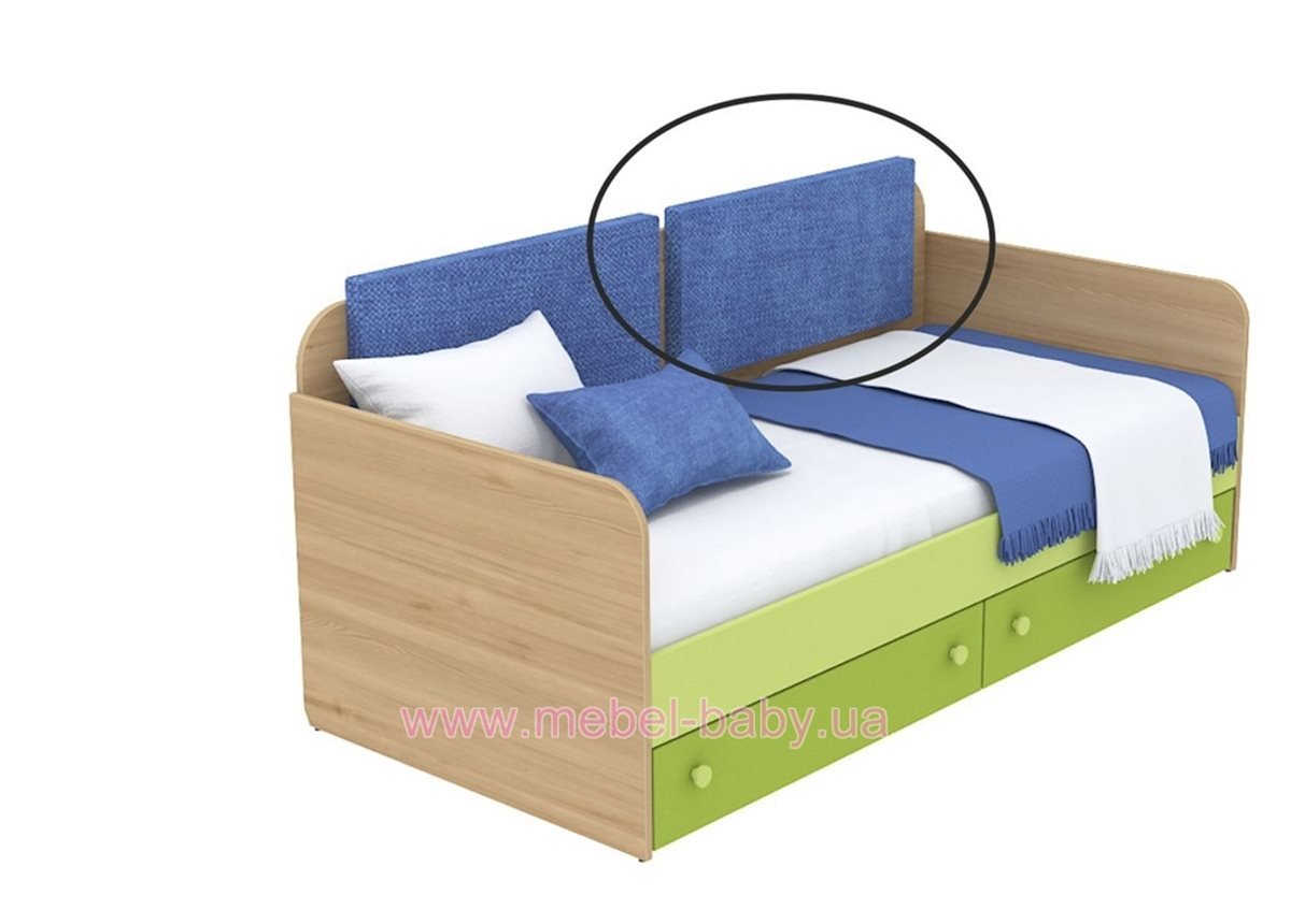 Мягкая накладка для кровати-дивана кв-11-7n Акварели Зеленые