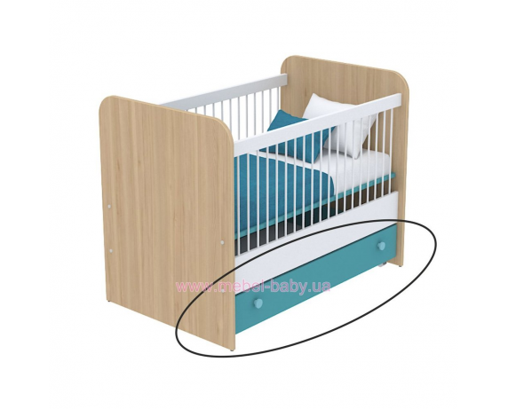 Выдвижной ящик для кровати для новорожденных кв-13-50 Акварели Бирюзовые