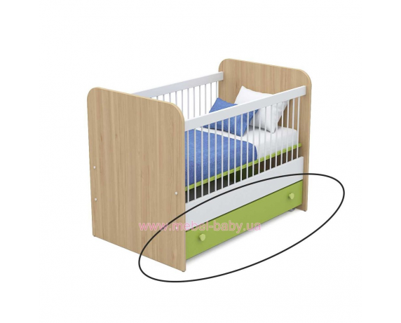 Выдвижной ящик для кровати для новорожденных кв-13-50 Акварели Зеленые