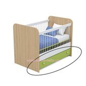 Выдвижной ящик для кровати для новорожденных кв-13-50 Акварели Зеленые