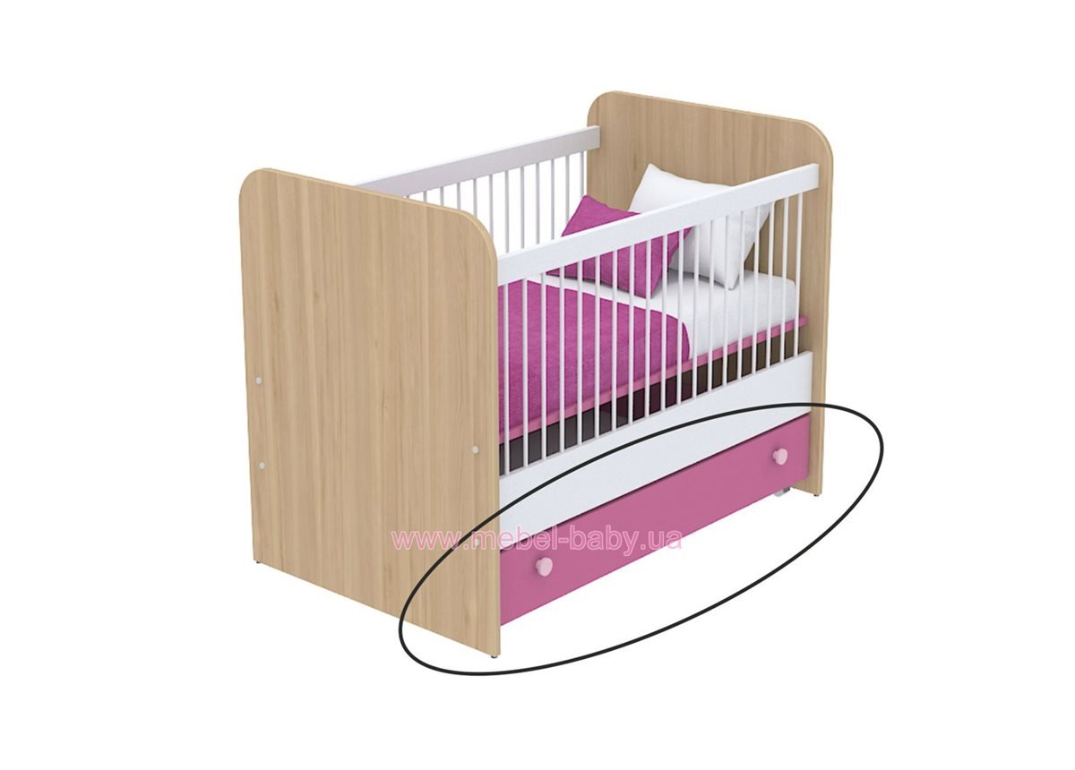 Выдвижной ящик для кровати для новорожденных кв-13-50 Акварели Розовые